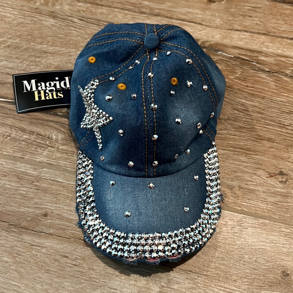 Bling denim baseball hat